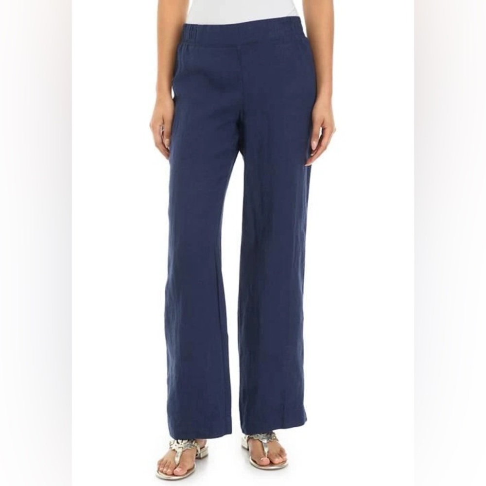 Lilly Pulitzer Navy Blue Linen Palazzo Pants size S
